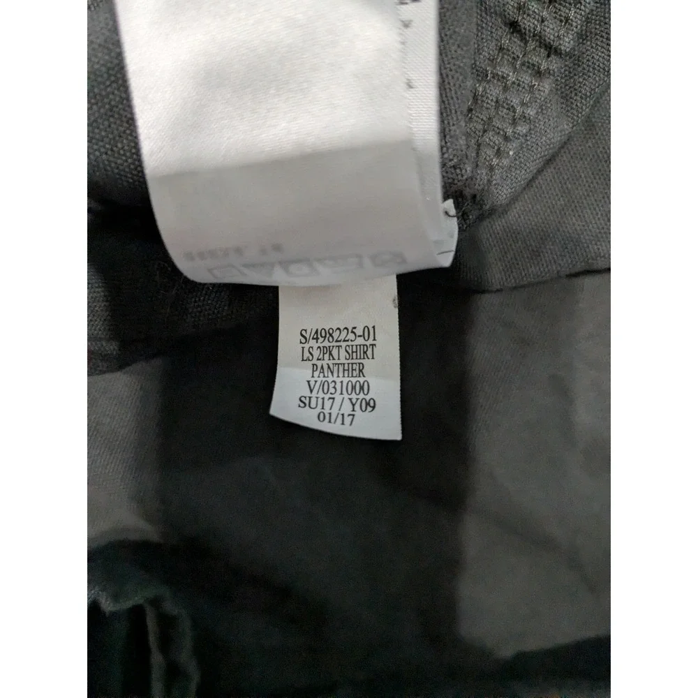 Old Navy Mens Panther Gray Canvas Long Sleeve 2-Pocket Utility Shirt Large L - Picture 3 of 6